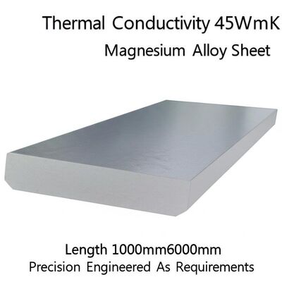 Wärmeleitfähigkeit 45 WmK Magnesiumlegierungsblech Länge 1000mm-6000mm Präzisionsgefertigt nach Bedarf